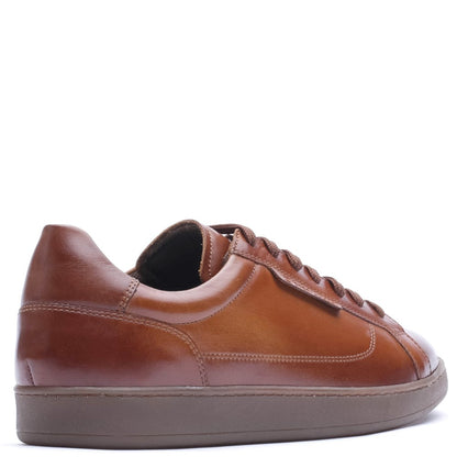 Zammo Waxy Lace Up Trainers Tan