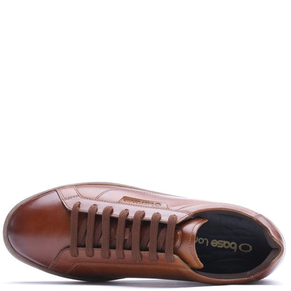 Zammo Waxy Lace Up Trainers Tan