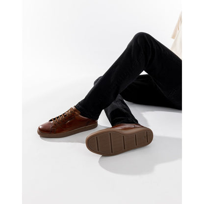 Zammo Waxy Lace Up Trainers Tan