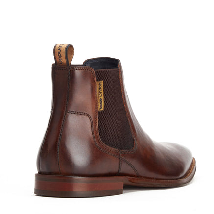 Men's Brown Leather Sikes Washed Chelsea Boots | Base London Brown