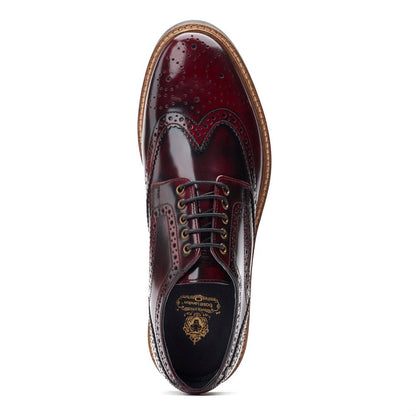 Woburn XL Hi Shine Brogue Shoes Bordo