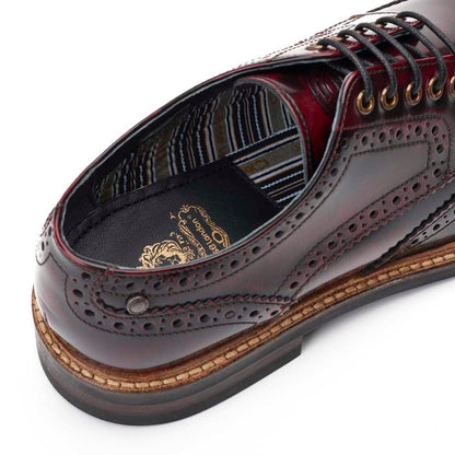 Woburn XL Hi Shine Brogue Shoes Bordo